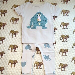Old Navy Cream and Blue Monster/Ice Cream Pajama Set